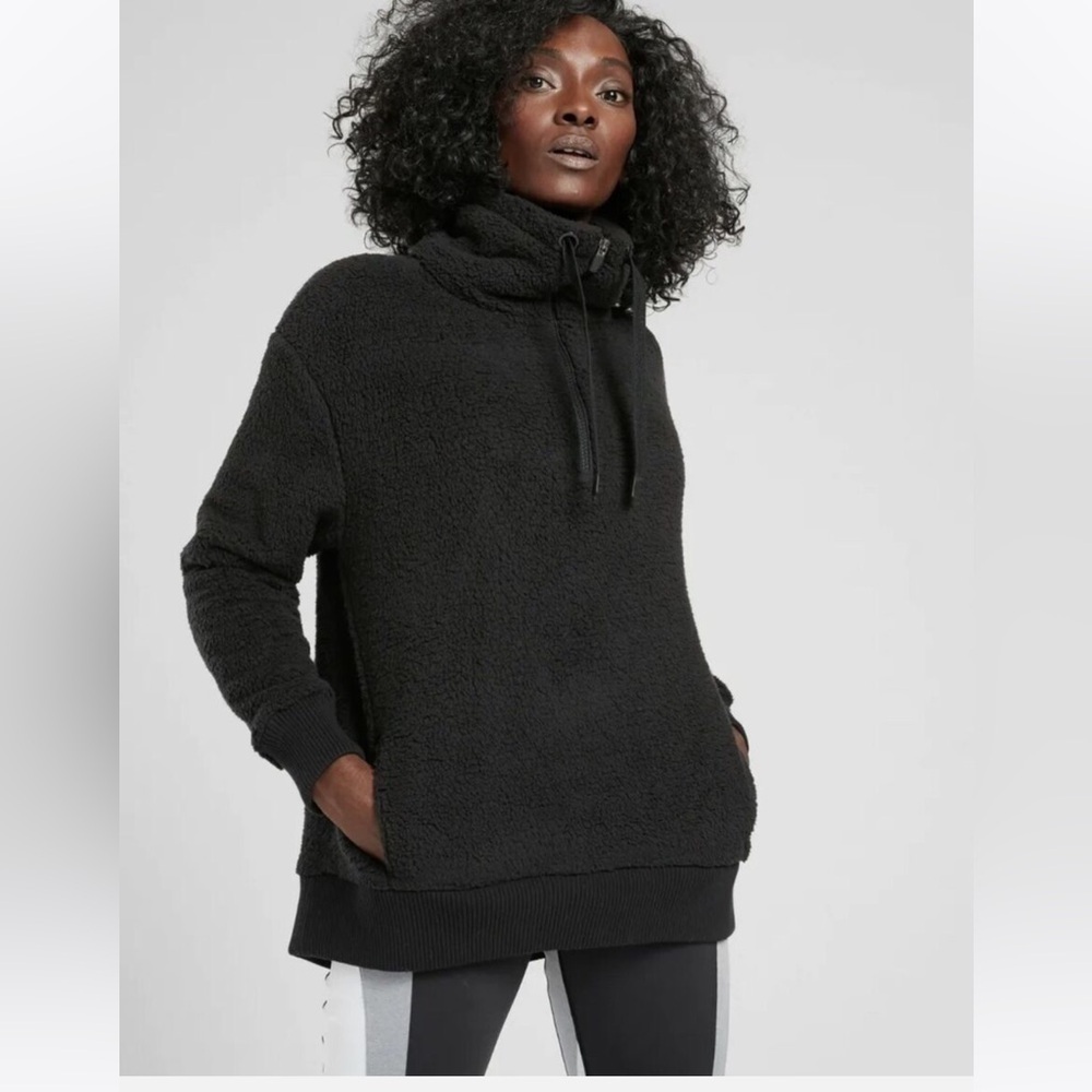 Athleta Talus 1/4 Zip Medium Sherpa Sweatshirt Pullover - Size S